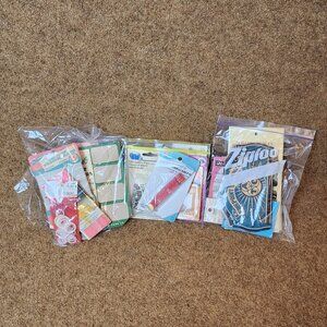 Vintage Sewing Lot- Needles Seam Binding Tape Measure Hooks Various Sizes